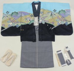 画像3: 七五三5歳着物袴15点セット 水色