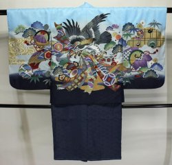 画像1: 七五三5歳着物袴15点セット 水色