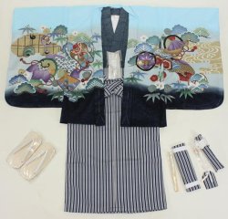 画像3: 七五三5歳着物袴15点セット 水色