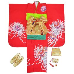 画像1: 七五三女の子7歳着物20点セット合繊