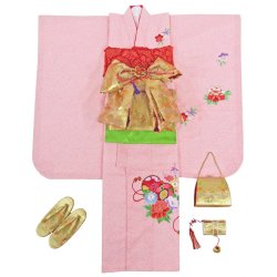 画像1: 七五三女の子7歳着物20点セット合繊