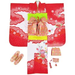 画像1: 七五三女の子7歳着物20点セット合繊