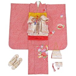 画像1: 七五三女の子7歳着物20点セット合繊