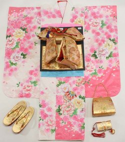 画像1: 七五三女の子7歳着物20点セット正絹