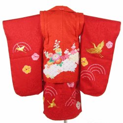 画像2: 七五三着物3歳8点セット正絹