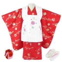 画像1: 七五三着物3歳8点セット