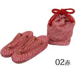 画像3: 七五三 正絹草履(18cm)・巾着セット