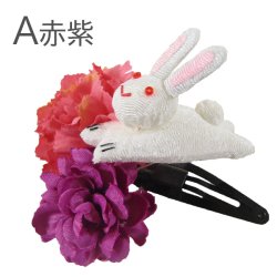 画像4: こども用ウサギ付きフラワー髪飾り