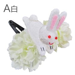 画像8: こども用ウサギ付きフラワー髪飾り
