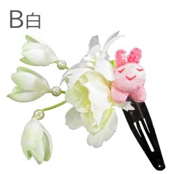 画像13: こども用ウサギ付きフラワー髪飾り