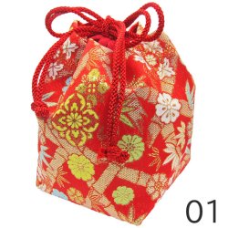 画像2: 金襴生地角底巾着