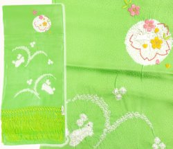 画像4: 七五三正絹絞り桜刺繍うさぎしごき