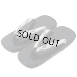 画像1: 七五三男児雪駄 黒台 21cm