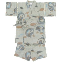 画像2: 男の子甚平90サイズ グレー