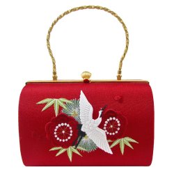 画像5: 鶴松竹梅刺繍入り和装バッグ