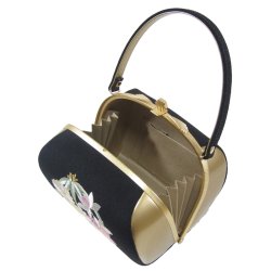 画像2: 四君子刺繍入り和装バッグ