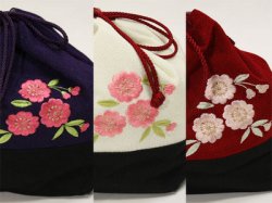 画像2: 桜刺繍巾着