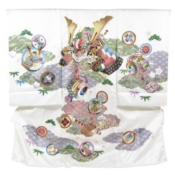 画像1: 男の子お宮参り着物（兜 白）