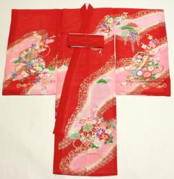 画像3: 女の子 夏のお宮参り着物 絽 (赤)