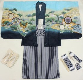 画像: 七五三5歳着物袴15点セット 水色