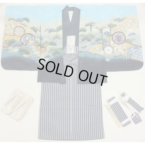 画像3: 七五三5歳着物袴15点セット 水色 (3)