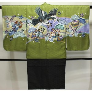 画像: 七五三5歳着物袴15点セット 鶯色