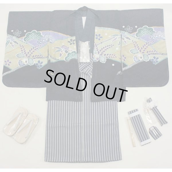 画像3: 七五三5歳着物袴15点セット 紺 (3)