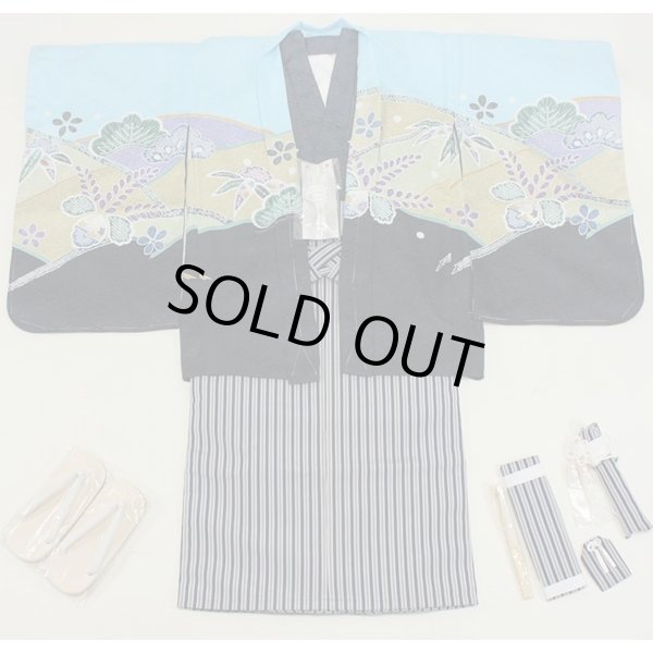 画像3: 七五三5歳着物袴15点セット 水色 (3)