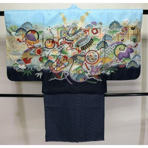 画像: 七五三5歳着物袴15点セット 水色