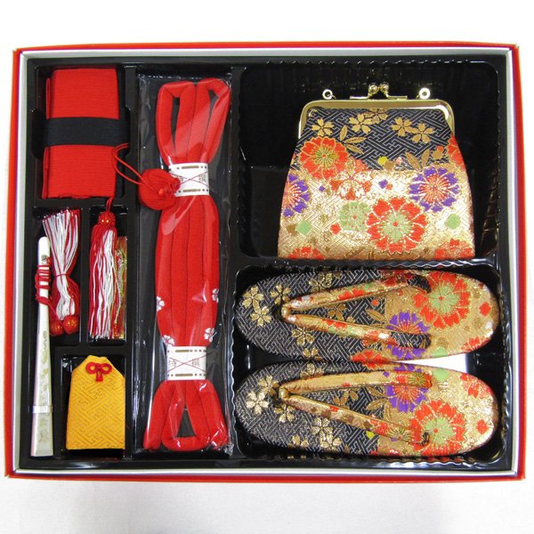 画像2: 七五三 ５〜７歳用結び帯＋箱せこセット (2)
