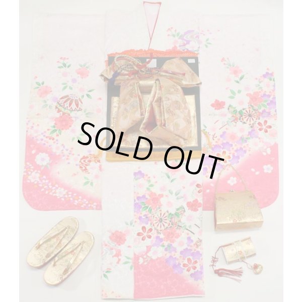 画像1: 七五三女の子7歳着物20点セット正絹 (1)