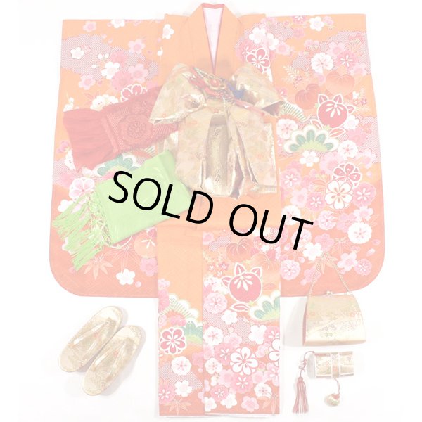 画像1: 七五三女の子7歳着物20点セット正絹 (1)