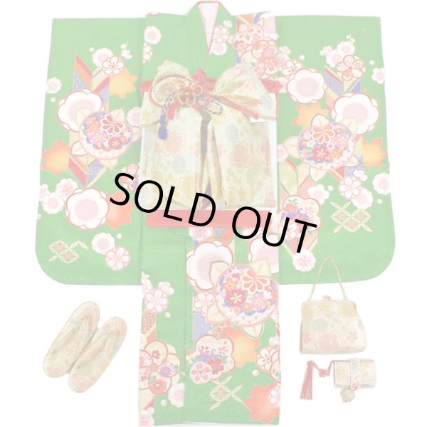 画像1: 七五三女の子7歳着物19点セット正絹 (1)