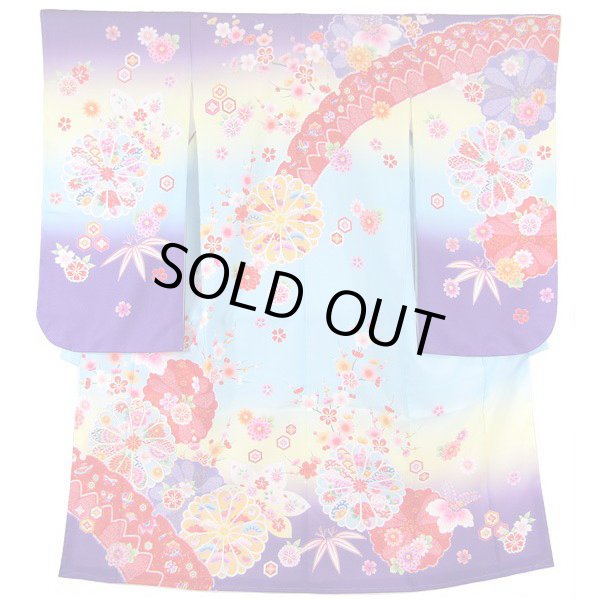 画像1: 七五三女の子7歳着物(襦袢付) (1)