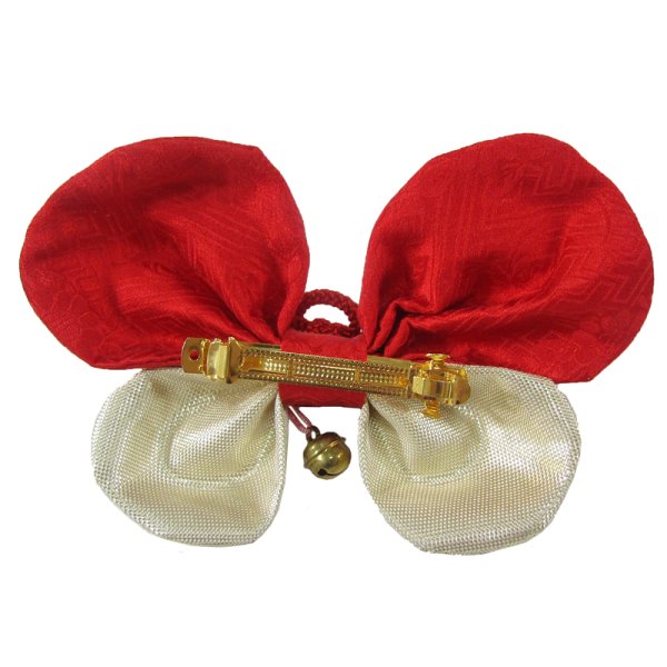 画像2: 七五三鈴付きリボン髪飾りkasi08 (2)