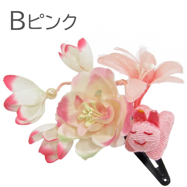 画像11: こども用ウサギ付きフラワー髪飾り (11)