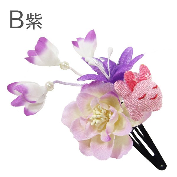 画像12: こども用ウサギ付きフラワー髪飾り (12)