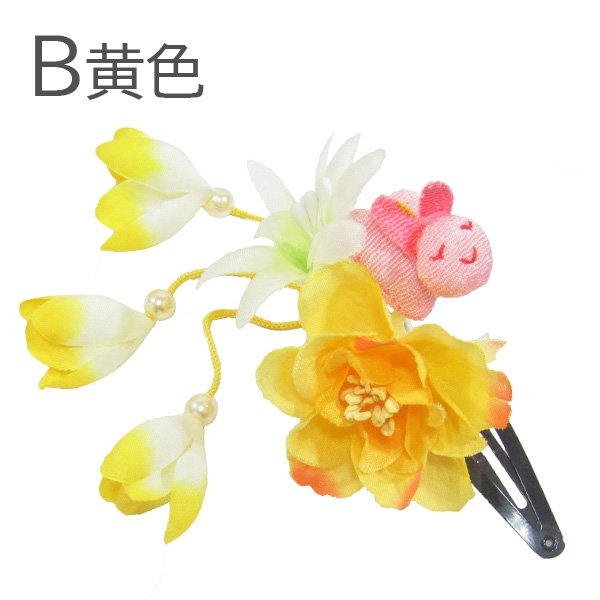 画像14: こども用ウサギ付きフラワー髪飾り (14)