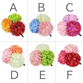 画像: 3色マム髪飾り