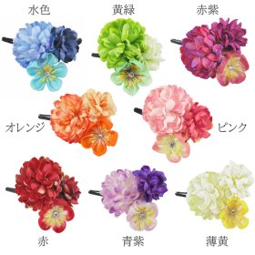 画像: つまみ細工付き髪飾り