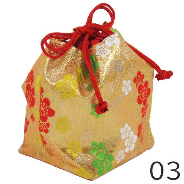 画像4: 金襴生地角底巾着 (4)