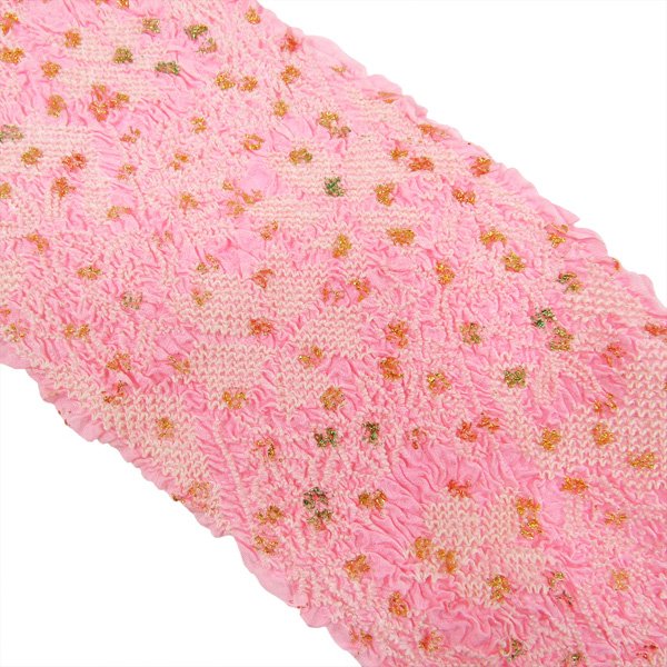 画像2: 七五三正絹絞り帯揚げ ピンク (2)