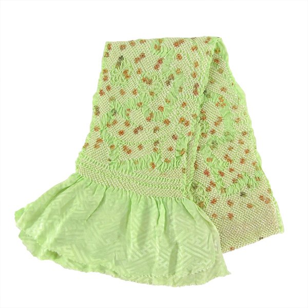 画像1: 七五三正絹絞り帯揚げ 薄緑 (1)