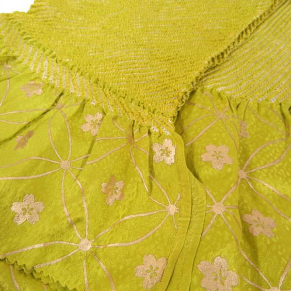 画像3: 子ども 正絹金彩帯揚げ ヒワ (3)