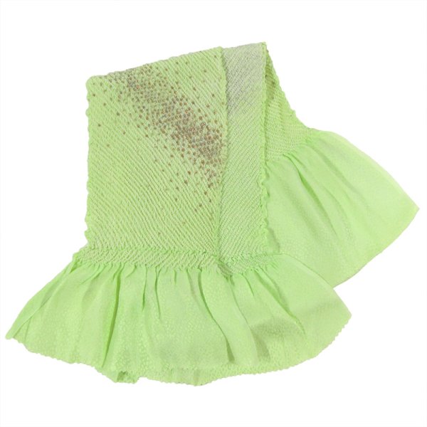 画像1: 子ども 正絹金彩帯揚げ 薄緑 (1)