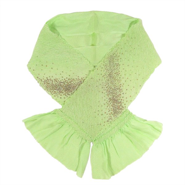 画像3: 子ども 正絹金彩帯揚げ 薄緑 (3)