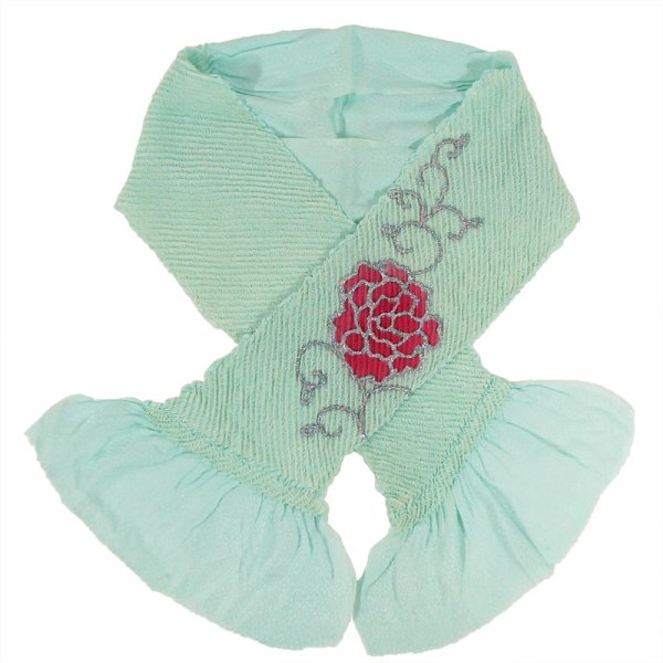 画像3: 子ども 正絹金彩帯揚げ 水色 (3)