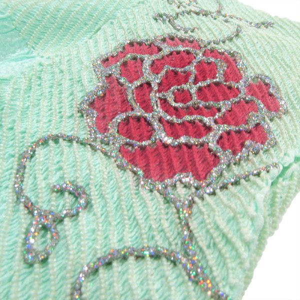 画像4: 子ども 正絹金彩帯揚げ 水色 (4)