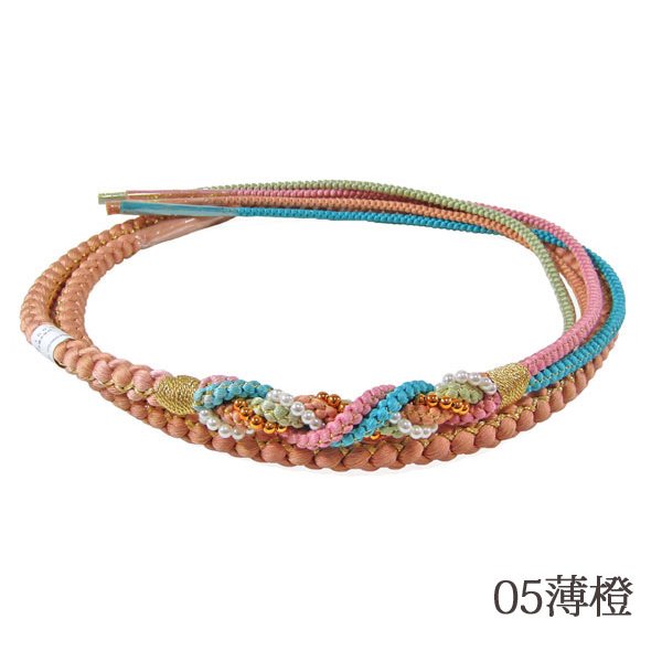 画像6: こども用 飾り付き正絹帯締め (6)