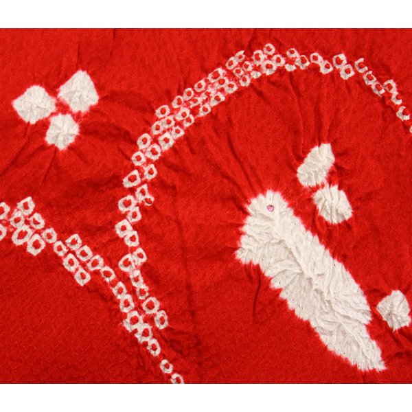 画像3: 七五三正絹絞り桜刺繍うさぎしごき (3)